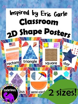 Preview of 2D Shape Posters - Theme Inspired By Eric Carle