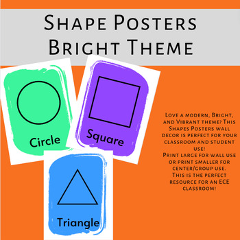 Preview of 2D Shape Posters/Wall Decor/Cards- Bright Colors Theme