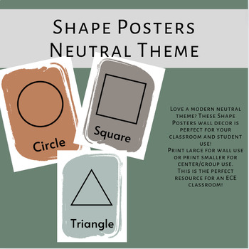 Preview of 2D Shape Posters/Wall Decor/Cards- Neutral Colors Theme