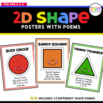 Preview of 2D Shape Posters With Poems - 13 Different Shapes