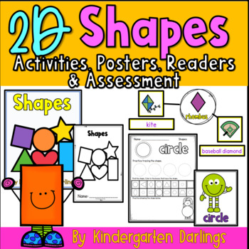 Preview of 2D Shape Printable Activities and Emergent Readers for Kindergarten and 1st