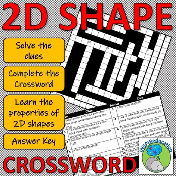 Preview of 2D Shape Properties: 17 language words to learn - Crossword + Answer Key