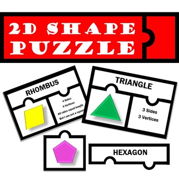 Preview of 2D Shape Puzzle Match Up Activity