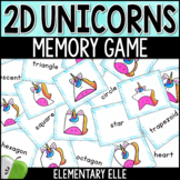 2D Shape Recognition Memory Game | Unicorn Center Task Cards