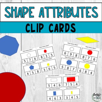 Preview of 2D Shapes Attributes Side & Corner Count Printable Clip Cards