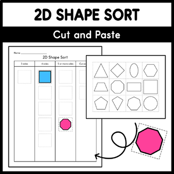 Preview of 2D Shape Sort - Cut and Paste