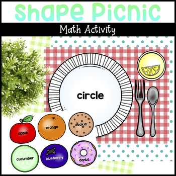 Preview of 2D Shape Sorting Picnic Activity - Food Shape Pictures for a Shape Sort