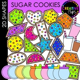 2D Shape Sugar Cookie Clipart {Sweet Treat Math Shapes Clipart}