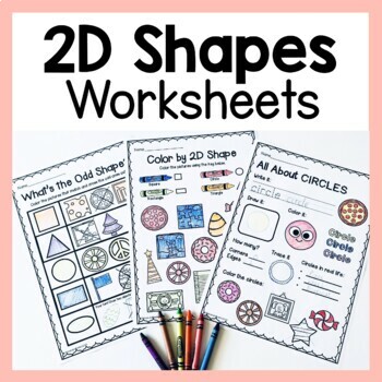 Preview of 1st Grade 2D Shapes Worksheets - 2D Shape Sorting Cut And Paste