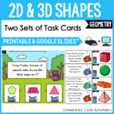 2D Shape and 3D Shape Task Cards - Geometry Printables and