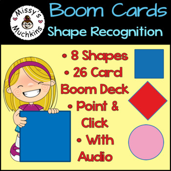 Preview of 2D Shape and Color Recognition {Boom Cards} Distance Learning Milestones