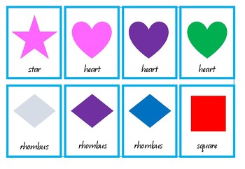 Preview of 2D Shape and Colour Bingo Game