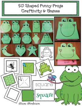 Preview of Frog Activities 2D Shape Activities Frog Craft & Games