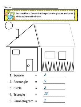 worksheet for shapes for grade 2