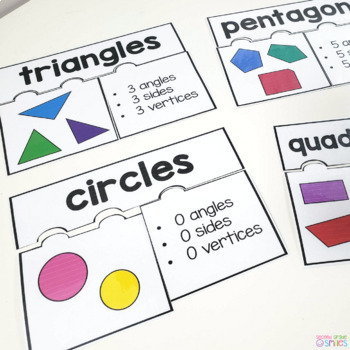 2D Shapes & Attributes (Hands-On Math Centers) by Second Grade Smiles