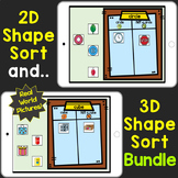 2D Shapes & 3D Shapes Sort Digital Boom Cards Bundle Real 