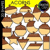 2D Shapes Acorn Clipart {Acorn Shapes}