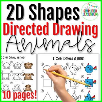 Preview of 2D Shapes Animal Directed Drawing Activity