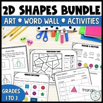 Preview of 2D Shapes & Attributes Bundle: CAN & UK Spelling Version