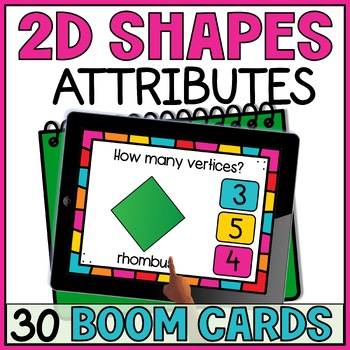 Preview of 2D Shapes Properties and Attributes - Counting Sides and Vertices Boom Cards