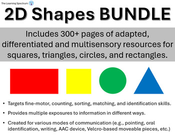 Preview of 2D Shapes BUNDLE | Special Education | ADAPTED | Shapes | Sort, Match, & Count
