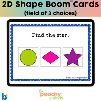 Preview of 2D Shapes Boom Cards (3 Choices)