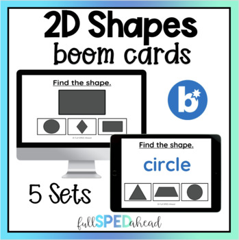 2D Shapes Geometry Math Task Cards for Special Education Work Task