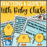 Fraction Boom Cards 2D Shapes Spring Easter Geometry 3.6B 
