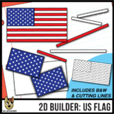 2D Shapes: Build An American Flag -Rectangles- cutting lin