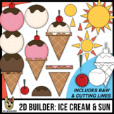 2D Shapes: Build An Ice Cream Cone and Sun - cutting lines