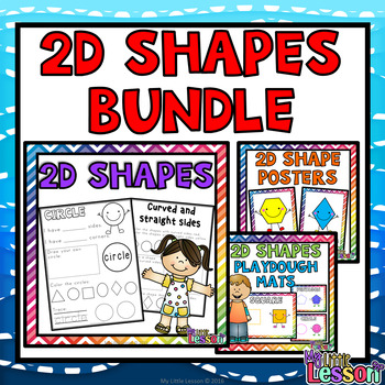 2D Shapes Bundle: Worksheets, Posters, Playdough Mats by My Little Lesson