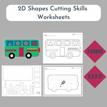 Preview of 2D Shapes Bus Craft Activity for Kids