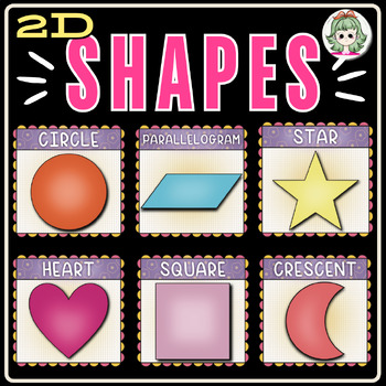 Preview of 2D Shapes Flash Cards, Back to school, Geometry.