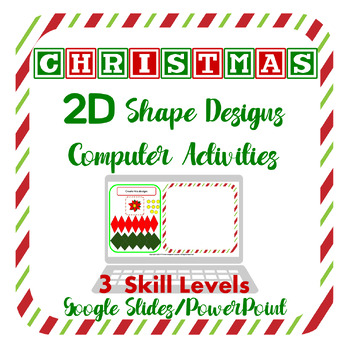 Preview of 2D Shapes Christmas Designs | Geometric Shape Activity Google Slides PowerPoint