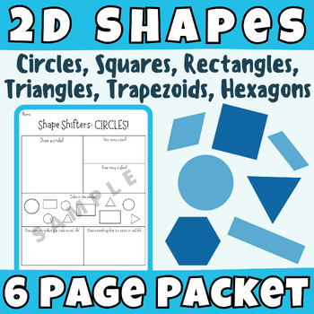 Preview of 2D Shapes: Circle, Rectangle, Square, Triangle, Trapezoid, Hexagon (Draw & More)