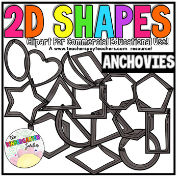 Preview of 2D Shapes Clipart | Anchovies (50% off until cropped & renamed)