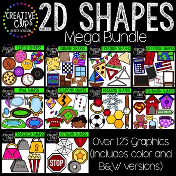 Preview of 2D Shapes Clipart Bundle {Creative Clips Digital Clipart}