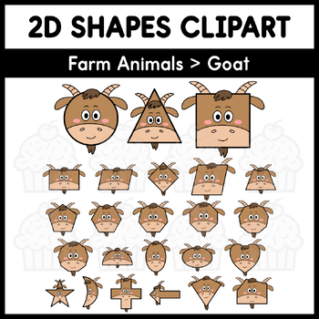 Preview of 2D Shapes Clipart - Farm Animals > Goat