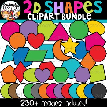 Preview of 2D Shapes Clipart {Geometry Clipart}