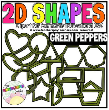 Preview of 2D Shapes Clipart | Green Peppers (50% off until renamed and cropped)
