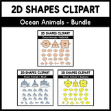 2D Shapes Clipart - Ocean Animals - Bundle
