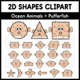 2D Shapes Clipart - Ocean Animals > Pufferfish