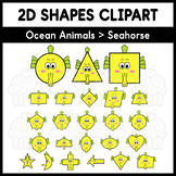 2D Shapes Clipart - Ocean Animals > Seahorse