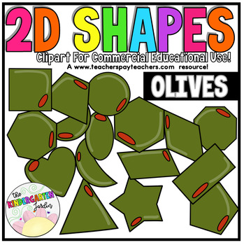 Preview of 2D Shapes Clipart | Olives (50% off until renamed and cropped)