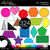 2D Shapes Clipart - Outlined