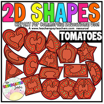 Preview of 2D Shapes Clipart | Sliced Tomatoes