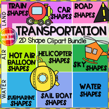 Preview of 2D Shape Clipart Transportation Unit Bundle