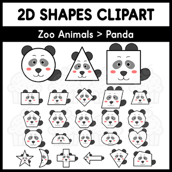 Preview of 2D Shapes Clipart - Zoo Animals > Panda