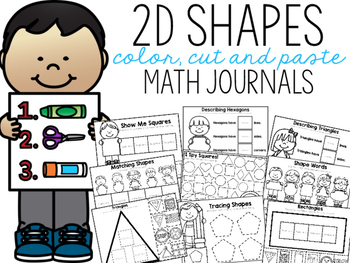 Preview of 2D Shapes Color, Cut, and Paste Math Journal for Special Education