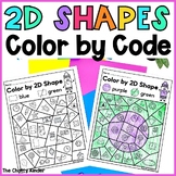 2D Shapes Color by Code Worksheets for Kindergarten - Real